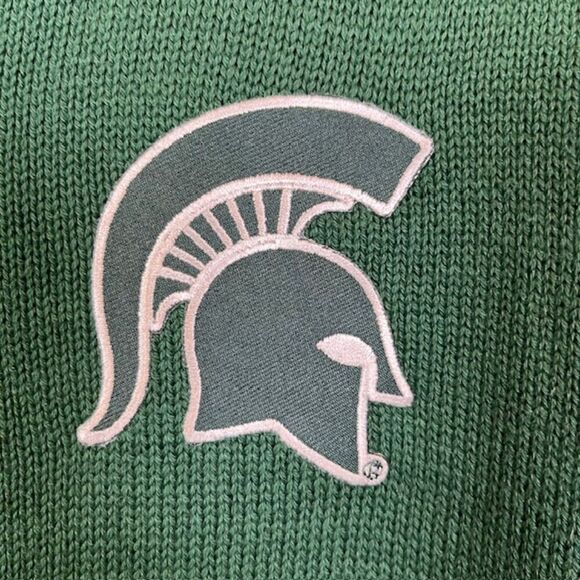 NWT Bruzer Michigan State Spartans Pullover 1/4 Zip Sweater Green White Size Med - Picture 2 of 13